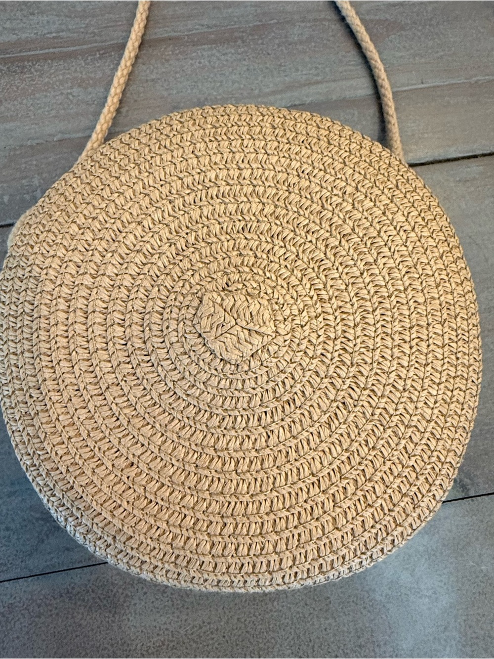 Straw Round Crossbody Bag with Yellow Sunflower Accent - Picture 10 of 12